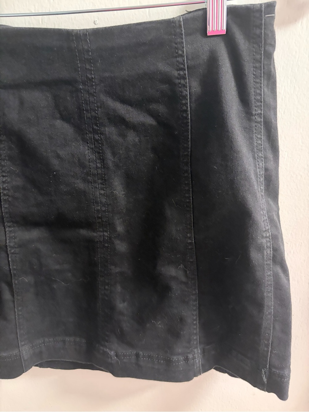 Rewash Black Mini Skirt - Paneled Straight Silhouette - Picture 2 of 8